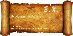 Buxbaum Nóra névjegykártya